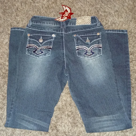 Girls YMI Jeans - Dark Wash - Straight Leg Jeans - Picture 3 of 3